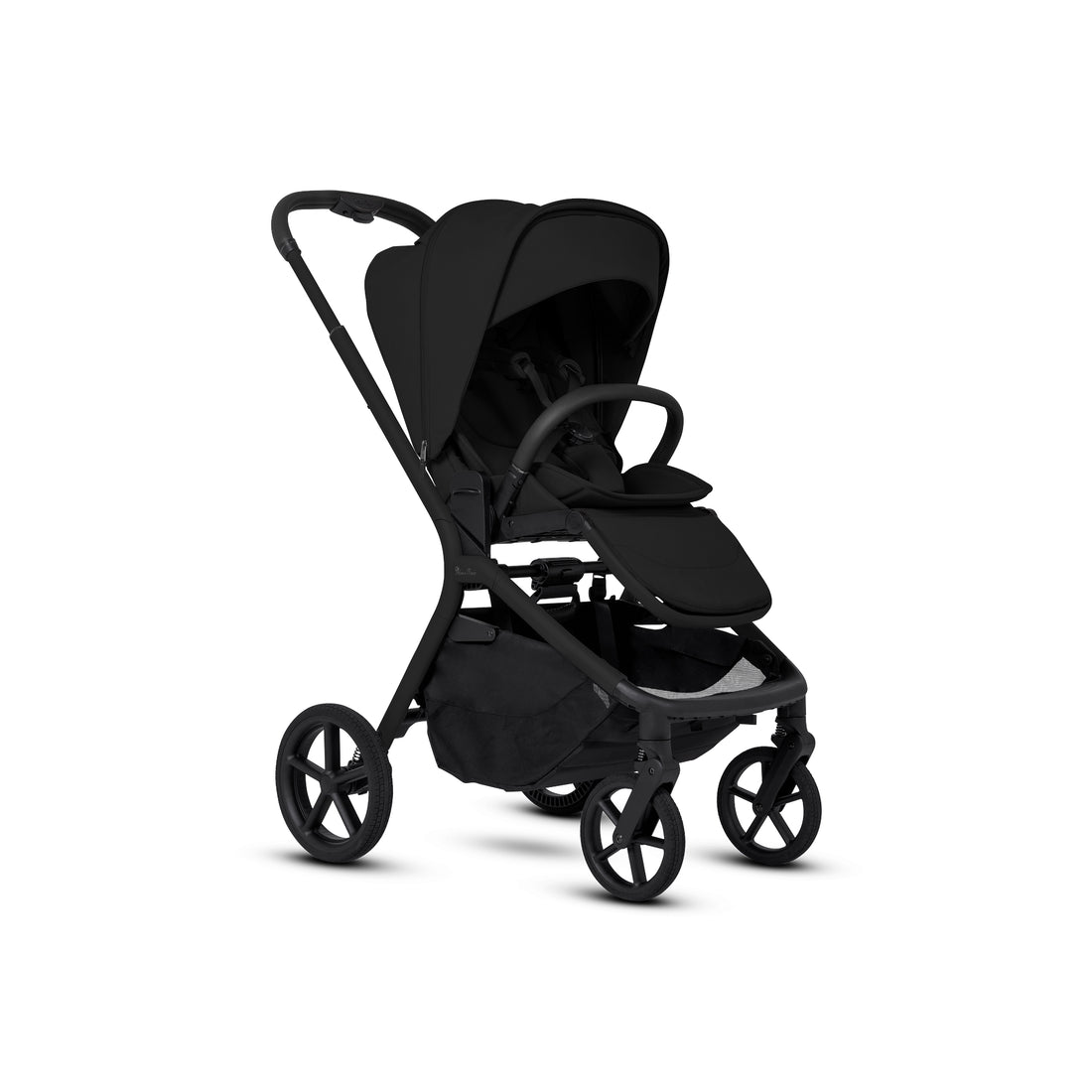 Silver Cross Breez Compact Stroller in Black — stroller three-quarter view