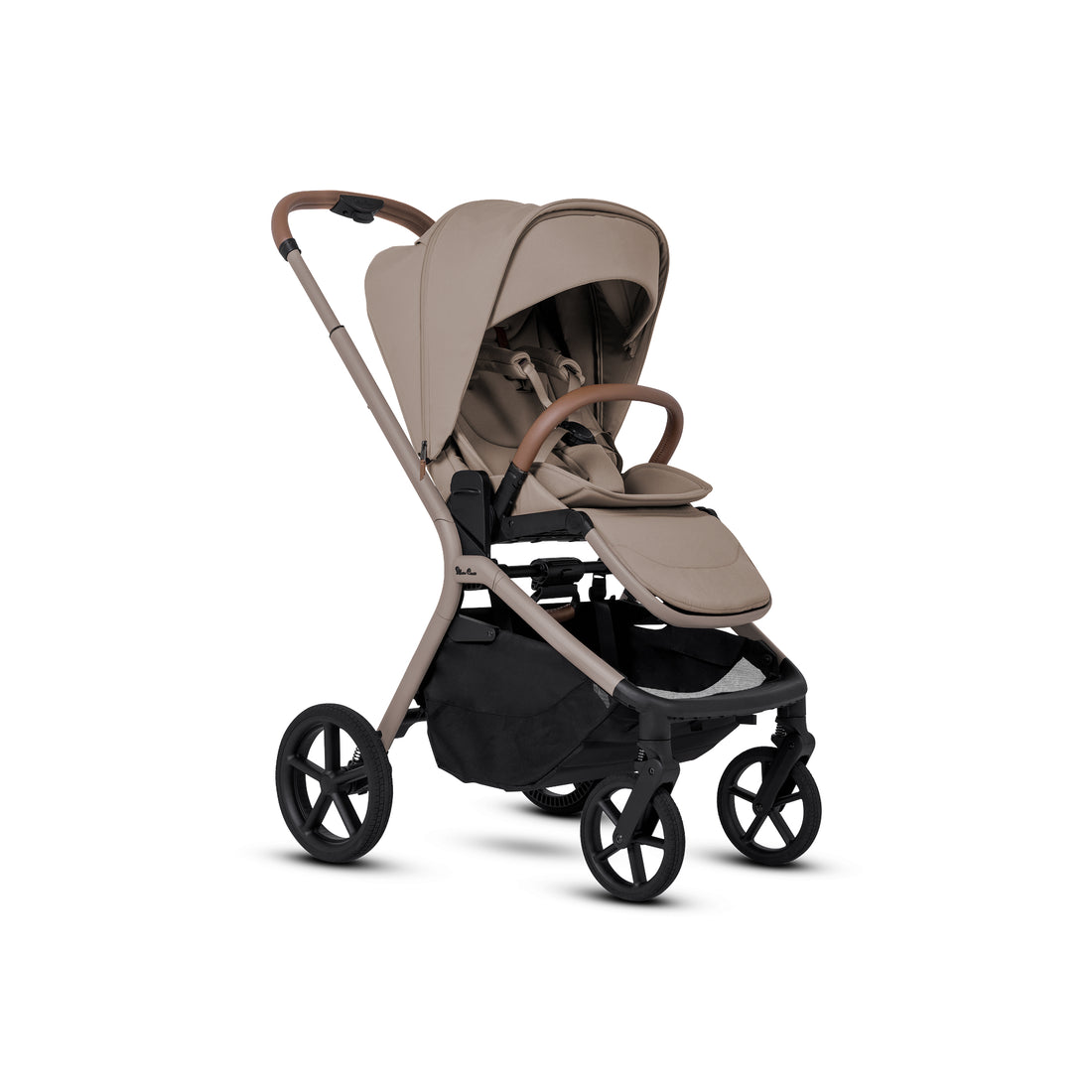 Silver Cross Breez Compact Stroller in Champagne — stroller three-quarter view