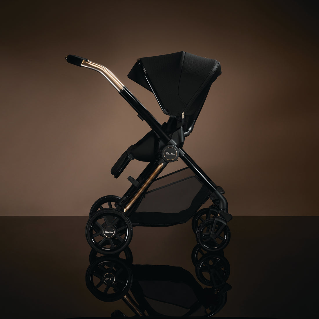 Silver Cross Reef 2 Stroller in Espresso — world-facing stroller side view