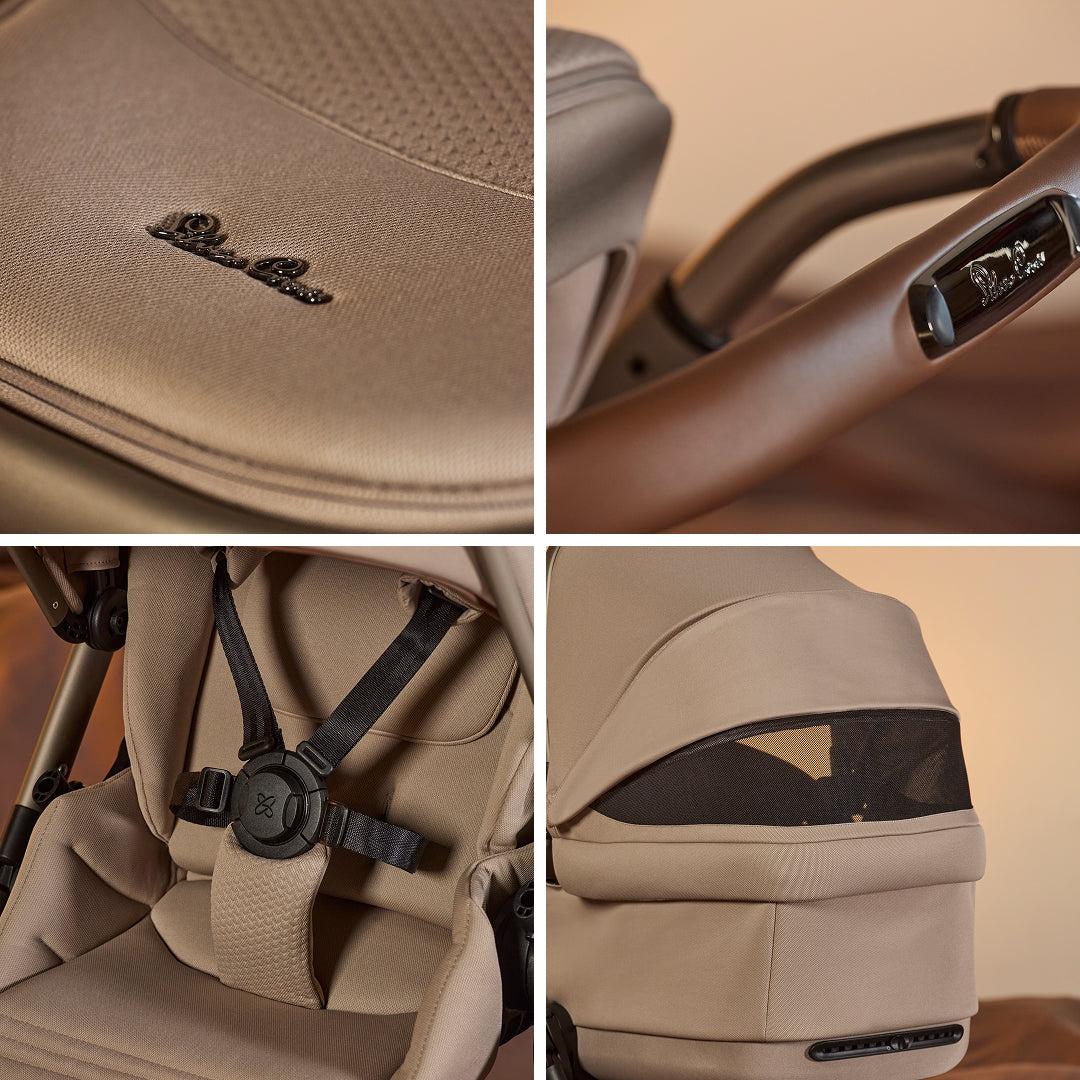 Silver Cross Reef 2 Stroller in Frappé — harness and ventilation details