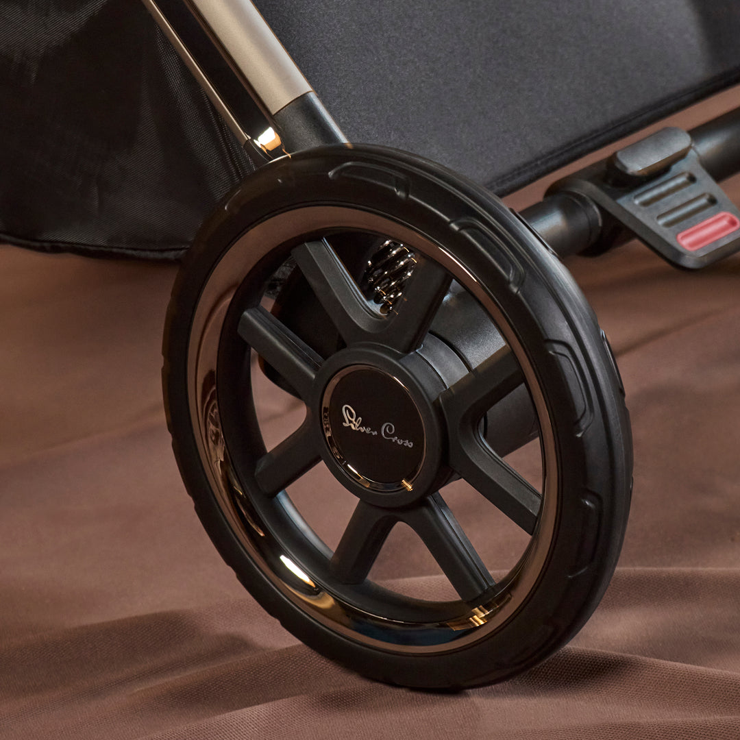 Silver Cross Reef 2 Stroller in Frappé — multi-terrain wheel detail