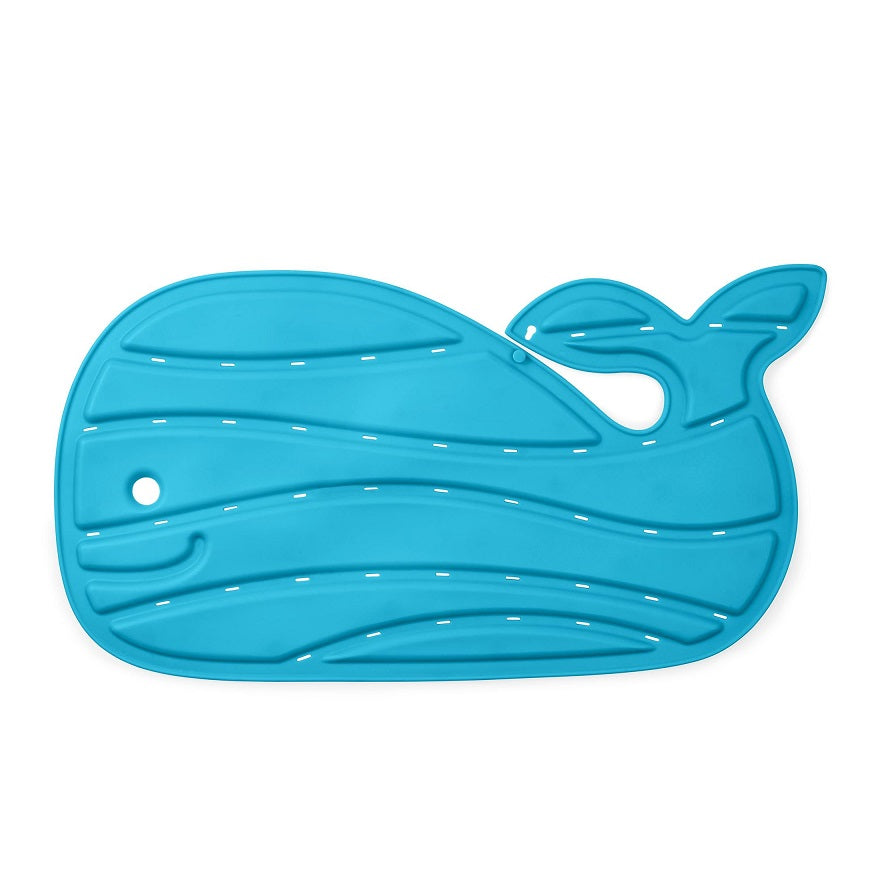Skip Hop blue whale bath mat; non-slip tub mat for safe, fun baths