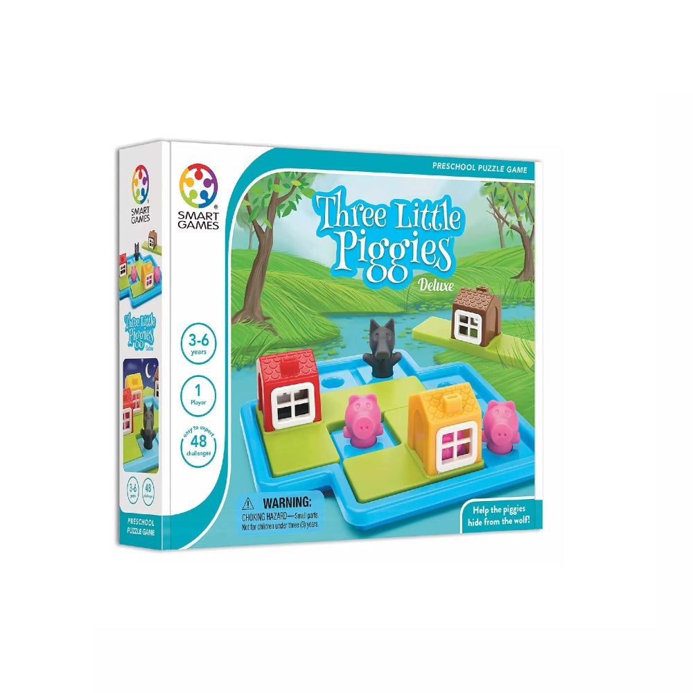 Three Little Piggies Deluxe puzzle game by SMART GAMES for ages 3-6; single-player educational toy