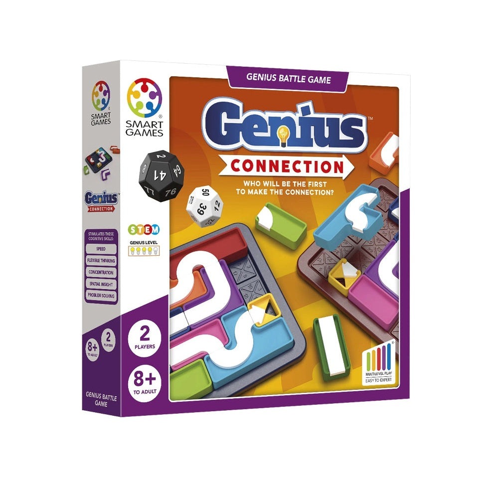 Smart Games Genius Connection puzzle game by SMART GAMES with colorful modular boards and dice