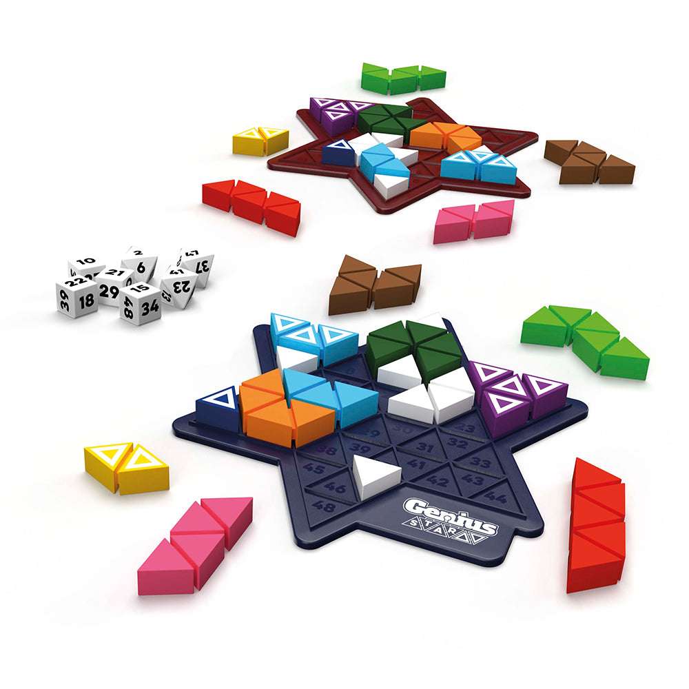 Smart Games Genius Star puzzle game with colorful plastic blocks on a star-shaped board by SMART GAMES