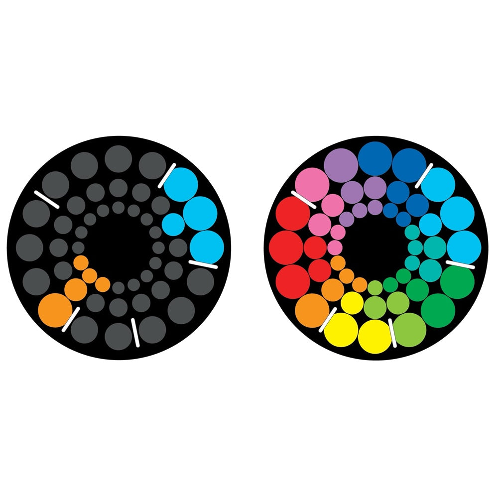 Smart Games IQ Deluxe Circle puzzle game; two circular boards, grayscale and multicolor pegs.