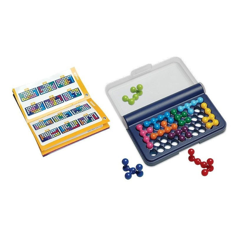 Smart Games IQ Fit puzzle set in blue case with colorful sphere pieces by SMART GAMES