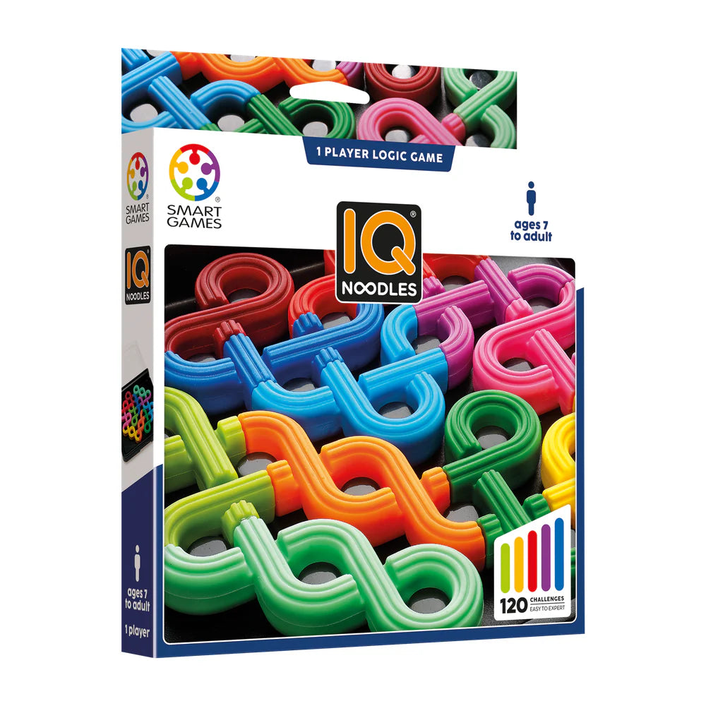 SMART GAMES Smart Games IQ Noodles ridged curved tubes with white connector pegs, 120 challenges img 1/6