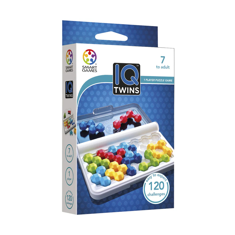 SMART GAMES Smart Games IQ Twins hexagonal pieces in white storage tray with 120 challenges img 1/7
