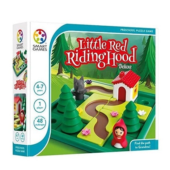 Smart Games Little Red Riding Hood Deluxe puzzle game; 1 player, 48 challenges in forest board with figures