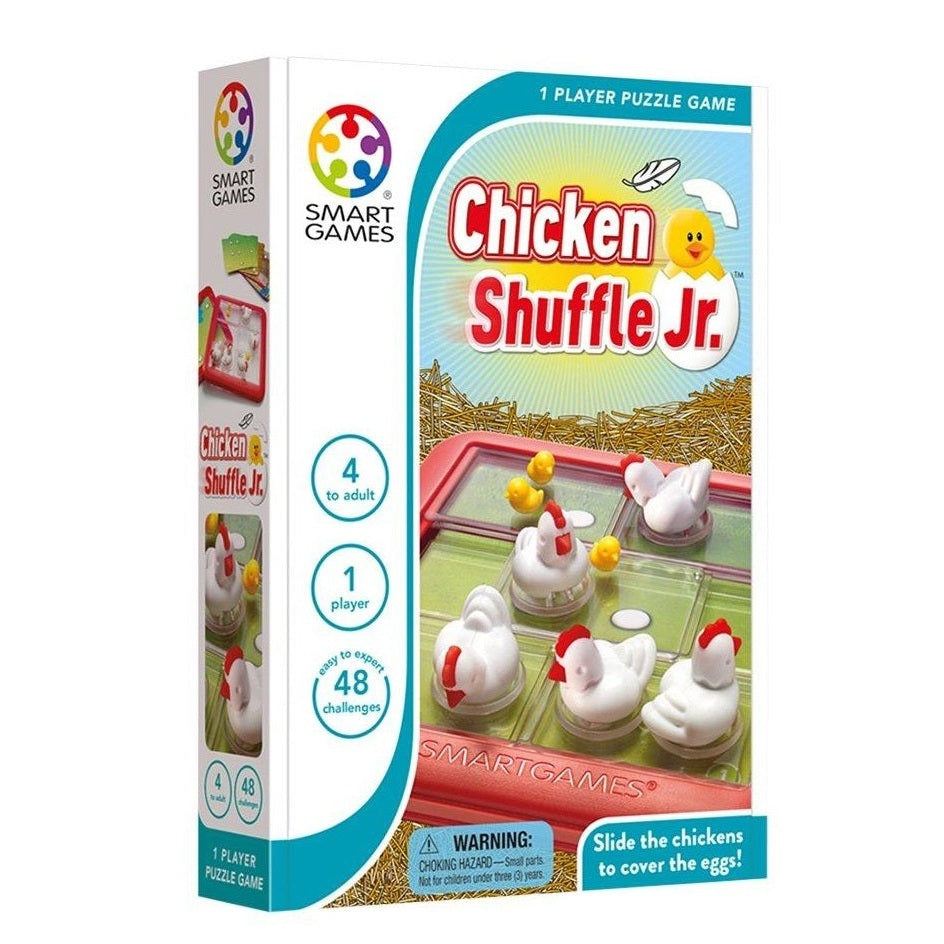 Chicken Shuffle Jr puzzle game by Smart Games, 1 player, 48 challenges for ages 4 to adult