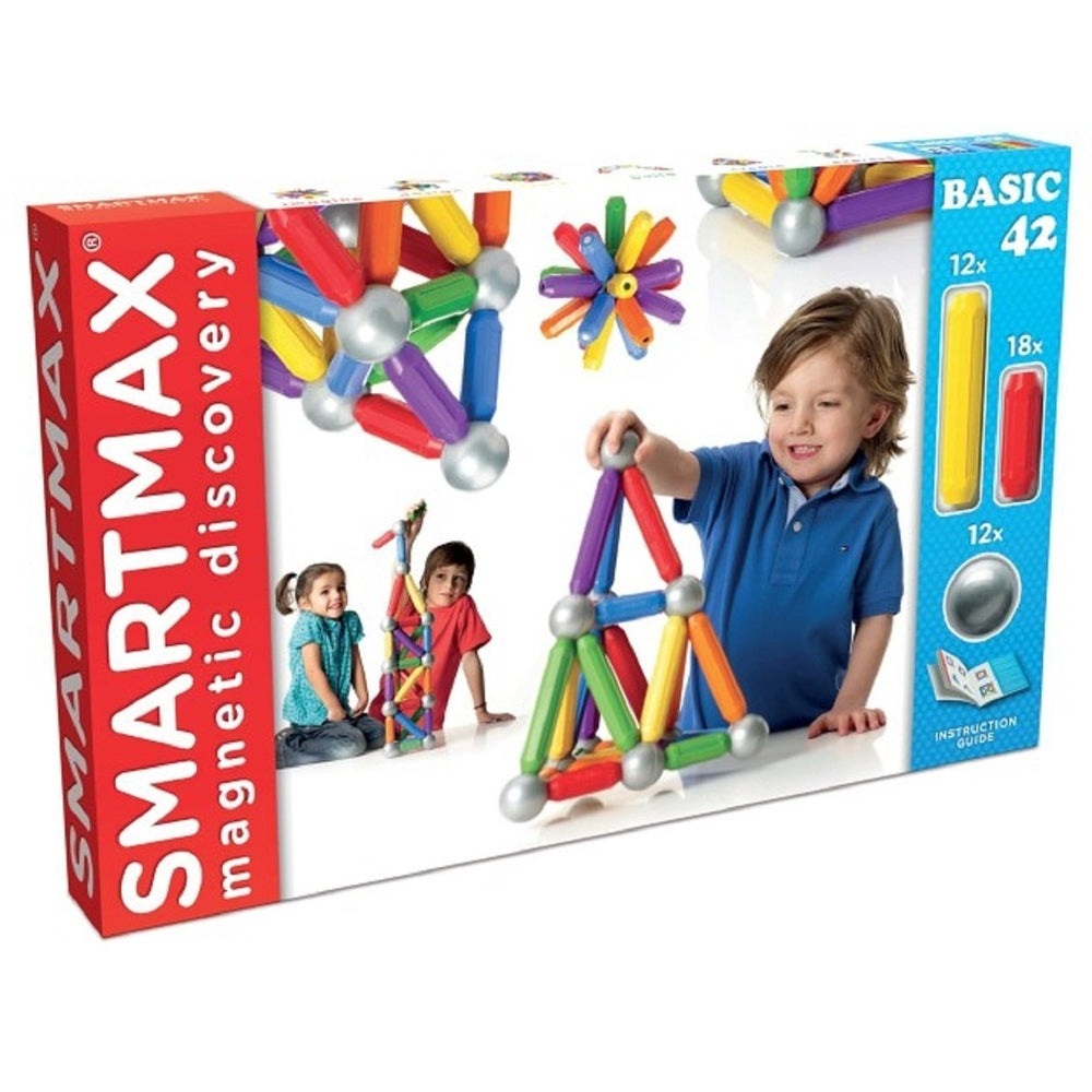 SmartMax magnetic construction set 42pcs multicolor rods with silver balls