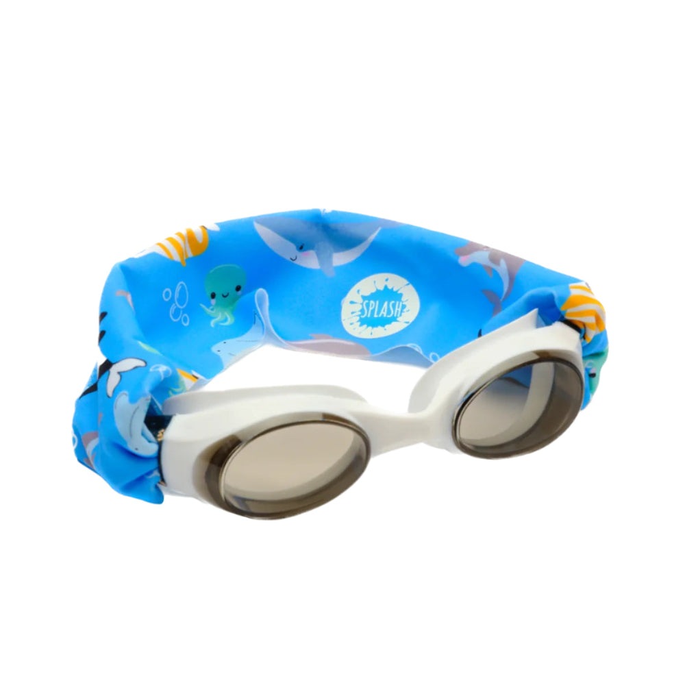 Splash Swim Goggles Ocean Friends blue kids' swimming goggles with ocean print by Splash.