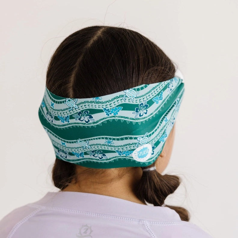 Splash Swim Goggles Turtle Turnpike teal patterned swim goggles with Splash logo tag