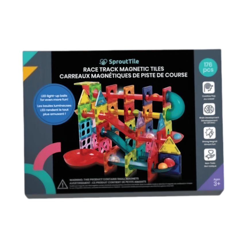 Sprout Tile Race Track Magnetic Tiles 176pcs colorful modular building set by Sprout Tile for ages 3+