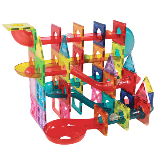 Sprout Tile Race Track magnetic tiles, 176pcs, colorful translucent plastic construction