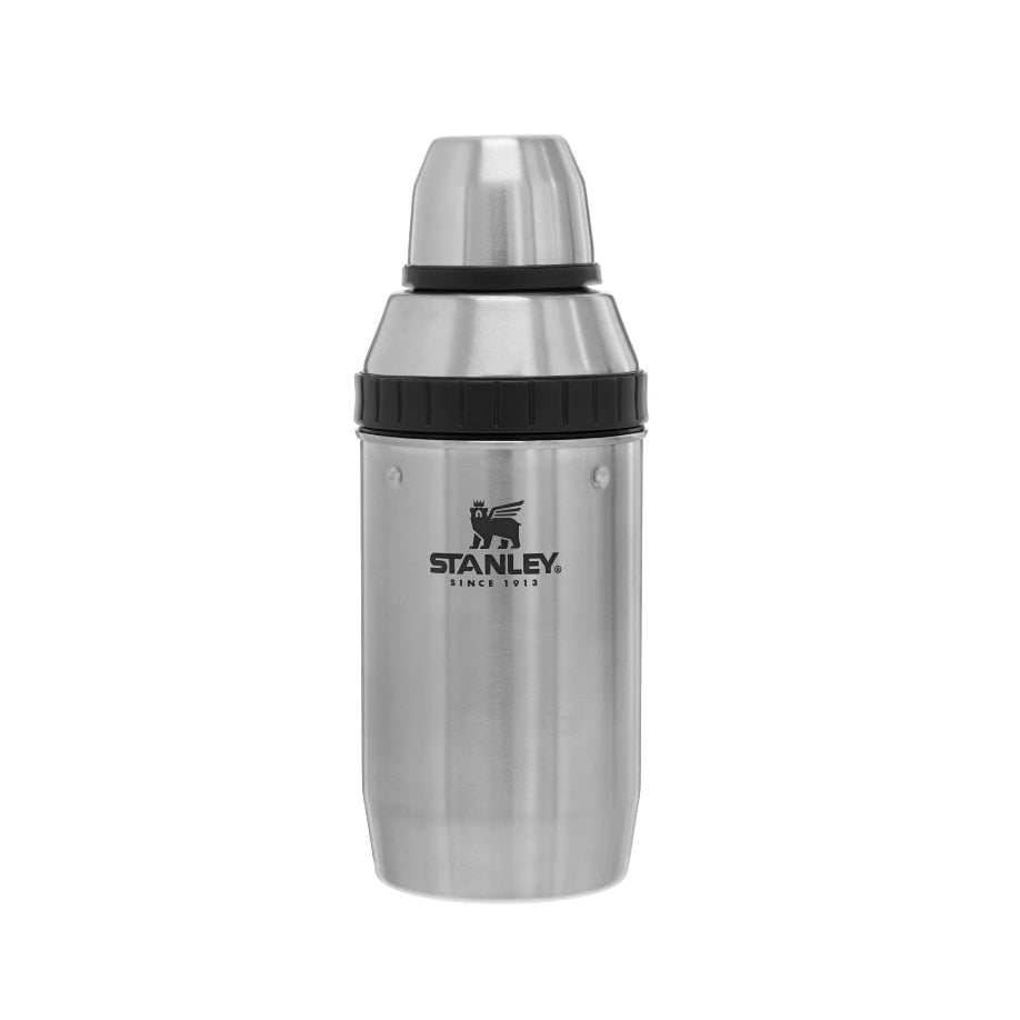 Stanley Adventure Happy Hour 20 oz stainless steel cocktail shaker with black twist-cap lid
