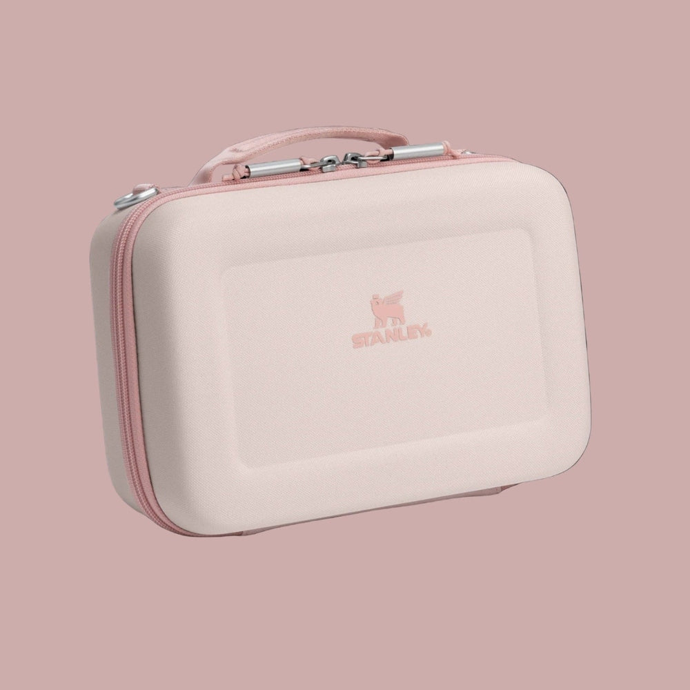 Stanley Allday Mini Lunchbox 4.2Qt in blush pink with dual zippers and top handle for easy carrying.