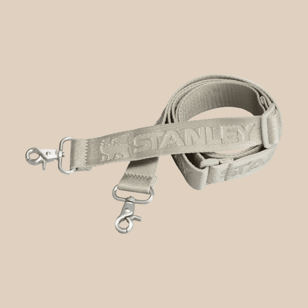 Stanley The All Day Julienne Mini Cooler 7.4 Qt with beige nylon strap and metal clasps