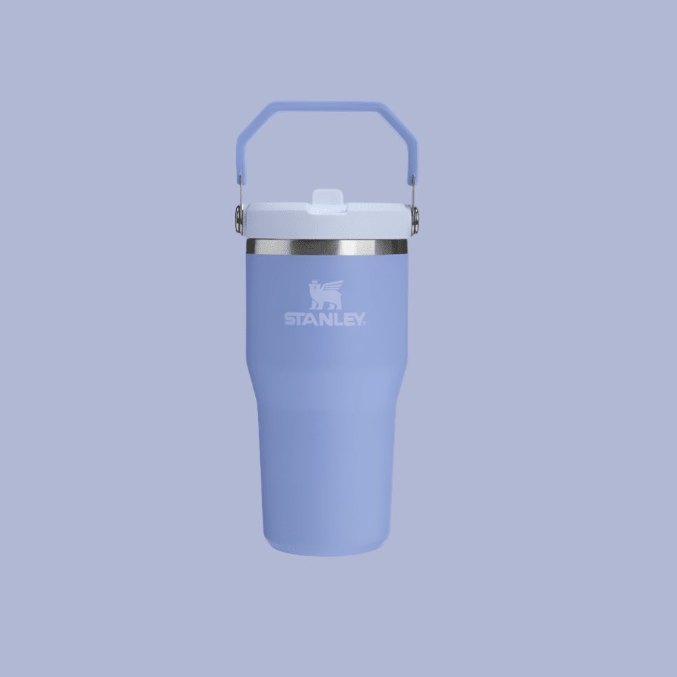 Stanley IceFlow Flip Straw 2.0 Tumbler, 20 oz, light blue with carry handle