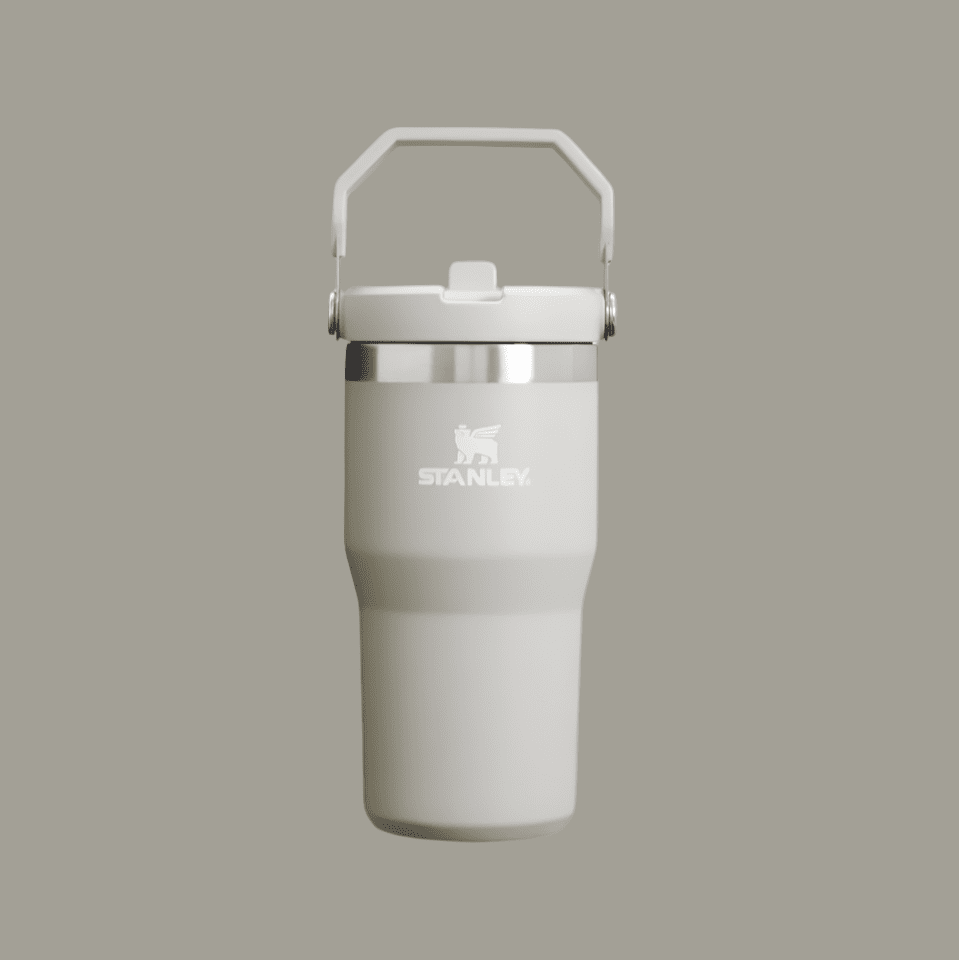 Stanley IceFlow Flip Straw 2.0 20 oz tumbler, white with lid and handle