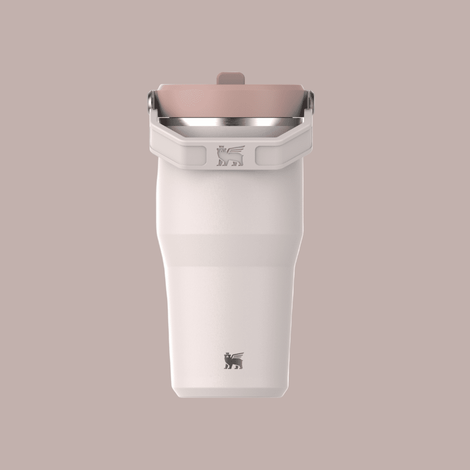 Stanley IceFlow Flip Straw 2.0 Tumbler, 20 oz, pale pink with rose lid.