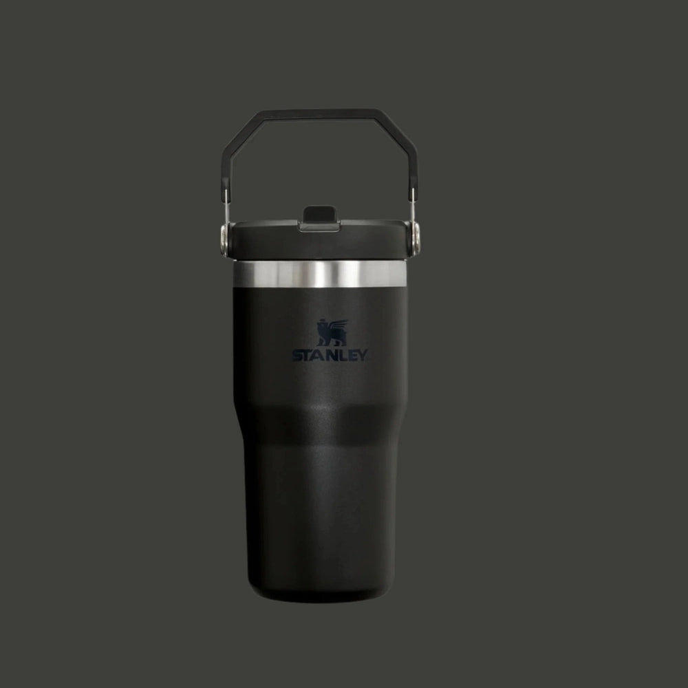 Stanley IceFlow Flip Straw Tumbler 20 oz in black stainless steel with flip lid