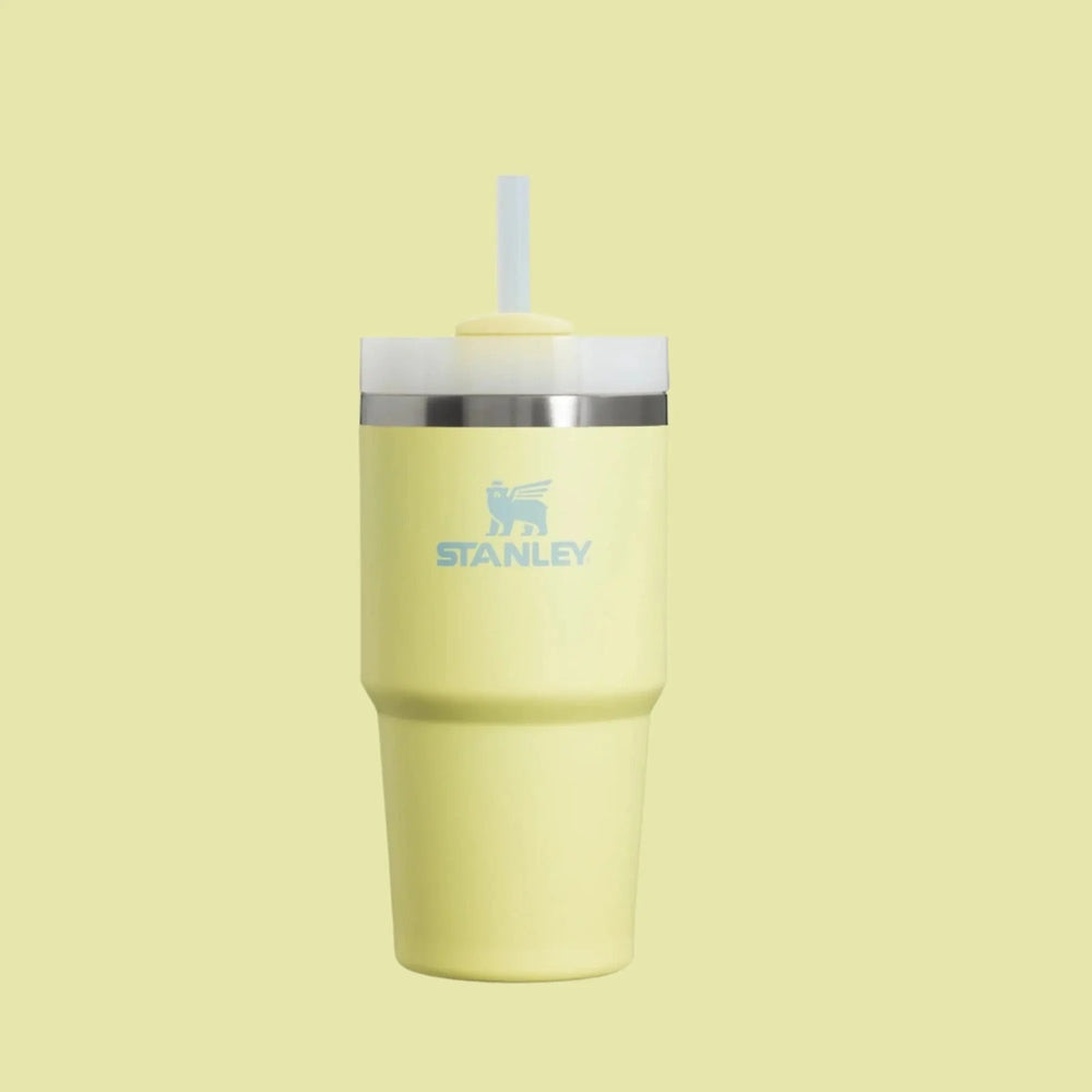 Stanley The Quencher H2.0 Flowstate Tumbler 20 oz in pale yellow with white lid and straw