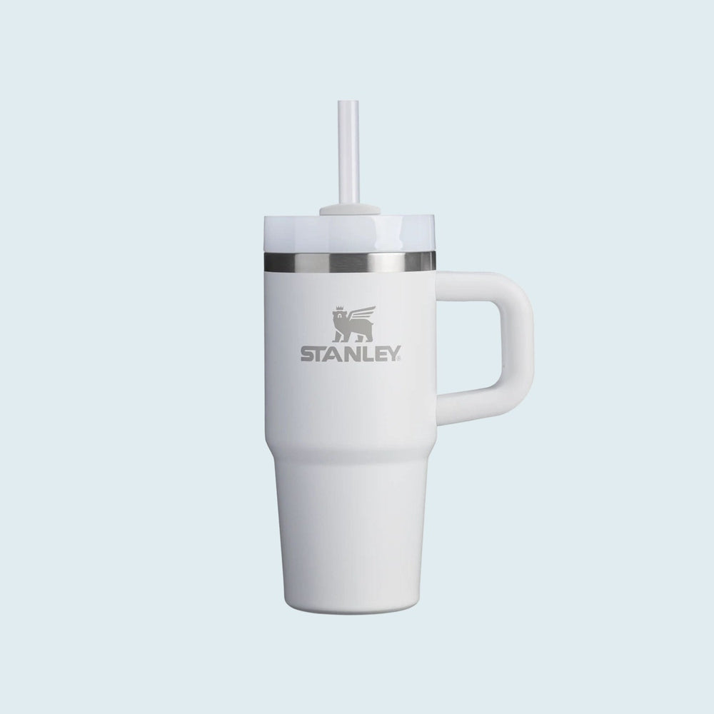 Stanley Quencher H2.0 Flowstate tumbler with handle, white stainless steel, 14 oz