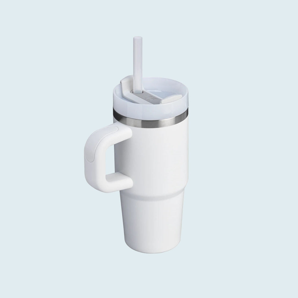 Stanley Quencher H2.0 Flowstate tumbler with handle, white 14 oz, straw lid by STANLEY