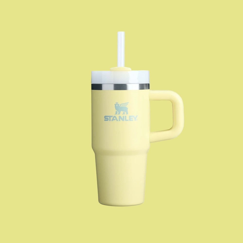 Stanley Quencher H2.0 Flowstate tumbler with handle, pale yellow 14 oz with straw