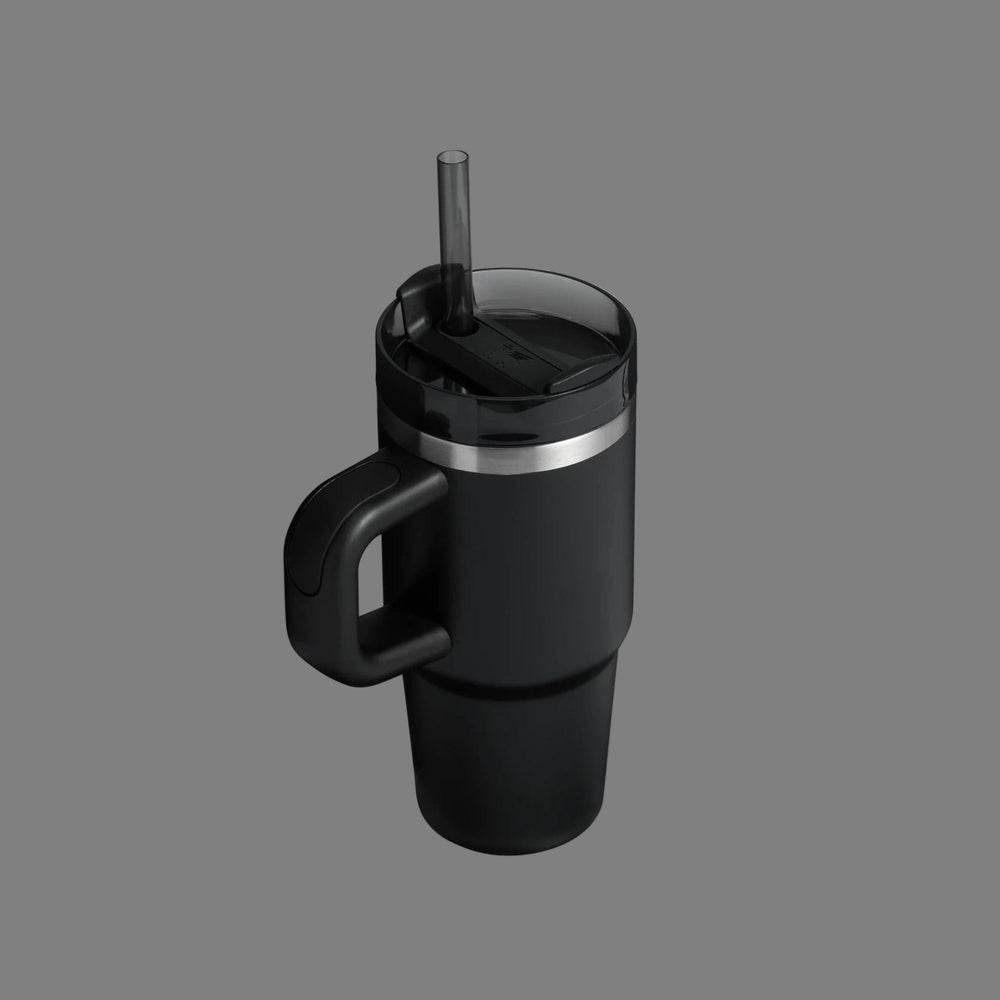 Stanley Quencher H2.0 Flowstate 14 oz tumbler with black handle and straw lid