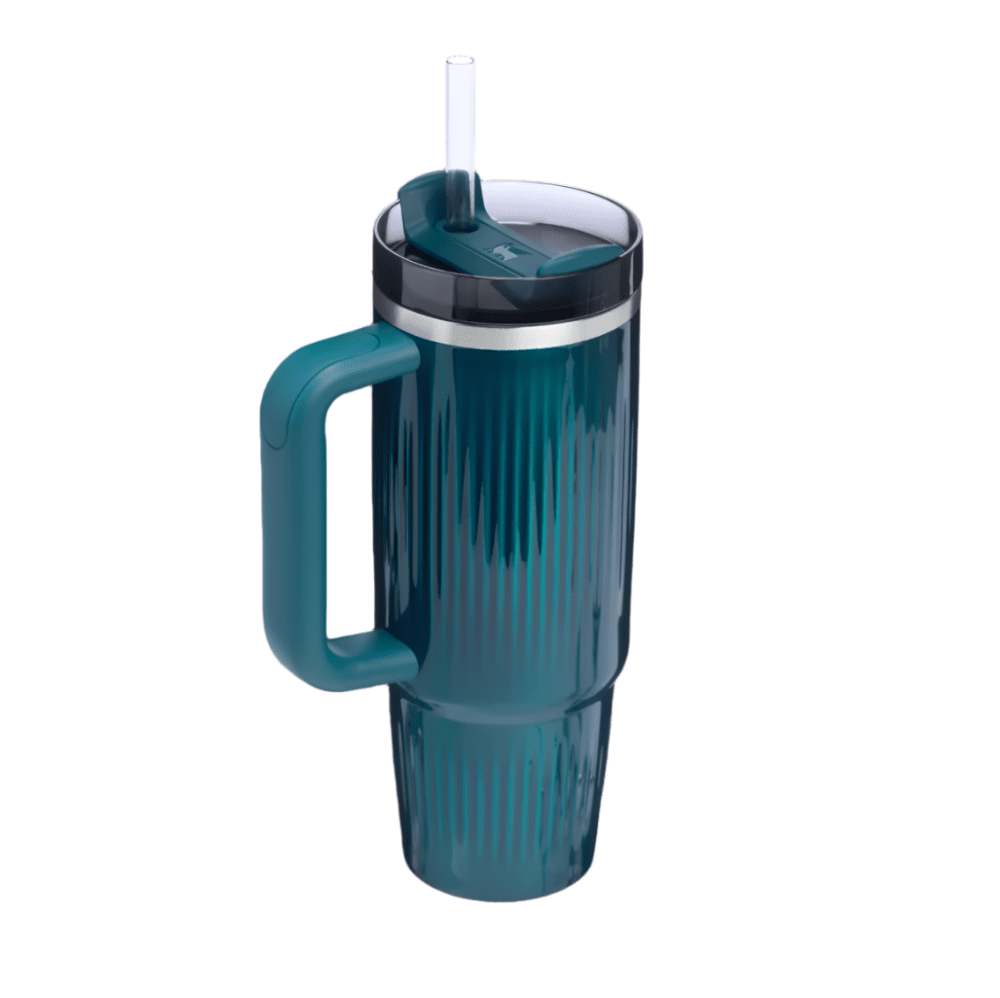 Stanley Quencher H2.0 Fluted Tumbler 30 oz teal with straw lid