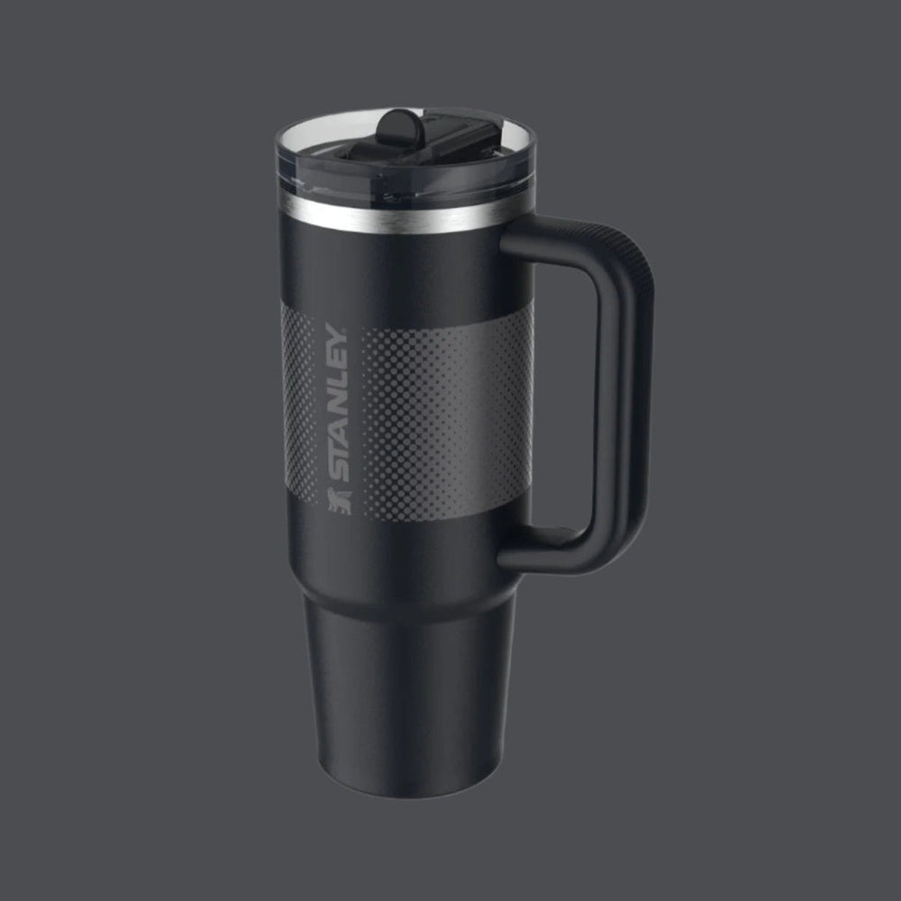 Stanley Quencher ProTour Flip Straw Tumbler 30 oz in black with a sturdy side handle and flip-top lid