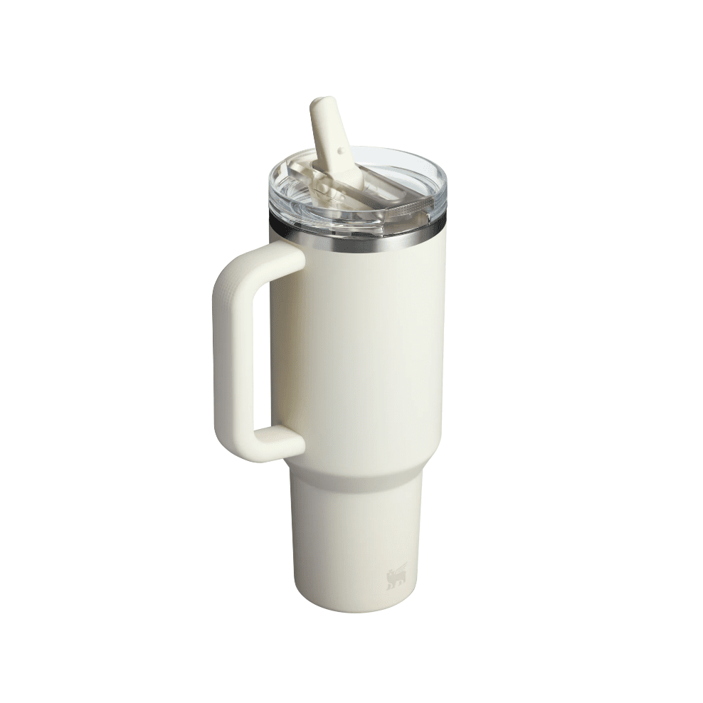 Stanley Quencher Protour Flip Straw Tumbler 40 oz in cream with integrated handle