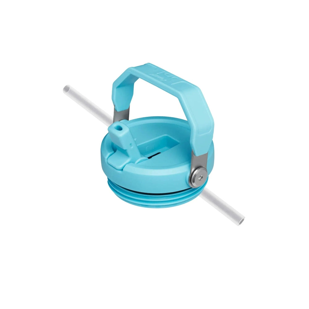 Stanley The Wild Imagination Iceflow Flip Straw Tumbler 20 oz blue with handle and straw ready to sip