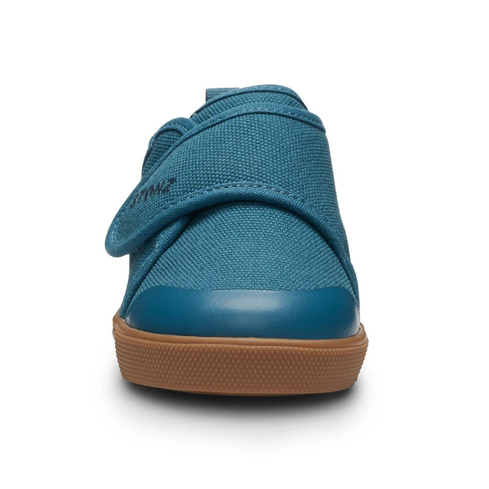 Stonz Cruiser Natural Toddler Shoes Denim, blue denim with Velcro strap and gum sole.