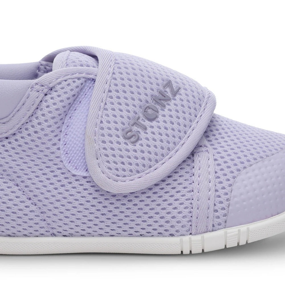 STONZ Stonz Cruiser Original Baby Shoes Haze Purple pair of baby shoes shown in image 2 of 8 with mesh upper, velcro strap and contrasting s