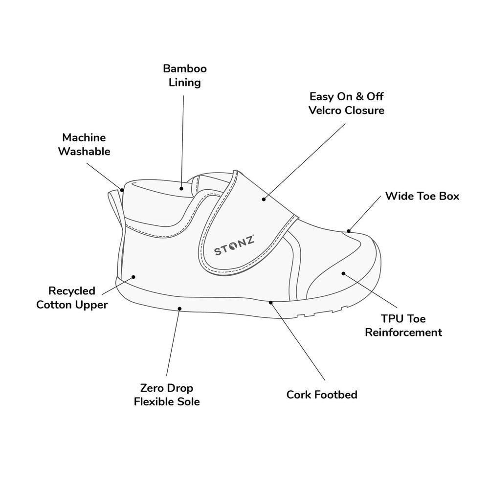 STONZ Stonz Cruiser Original Baby Shoes Pink pair of baby shoes shown in image 7 of 7 with mesh upper, velcro strap and contrasting sole img