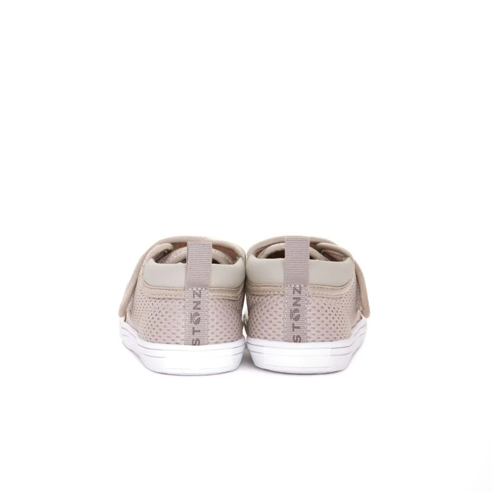 Stonz Cruiser Original Toddler Shoes Dune Tonal two rear-view sneakers side-by-side with pull tabs and white soles