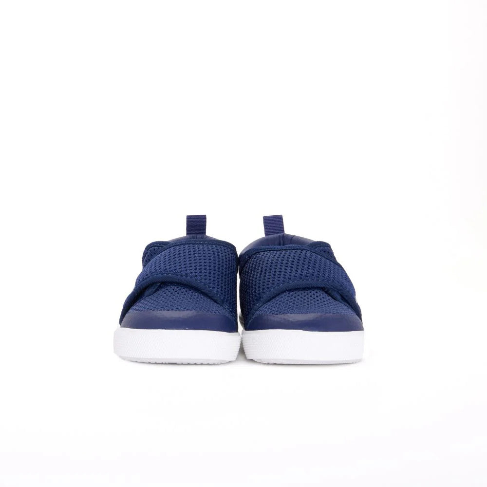 Stonz Cruiser Original Toddler Shoes Haze Navy mesh upper with white sole, front-view pair showing.
