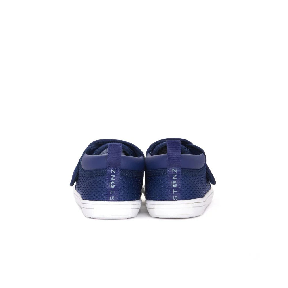 Stonz Cruiser Original Toddler Shoes Haze Navy Tonal, two navy mesh sneakers with white soles; back view shows STONZ logo