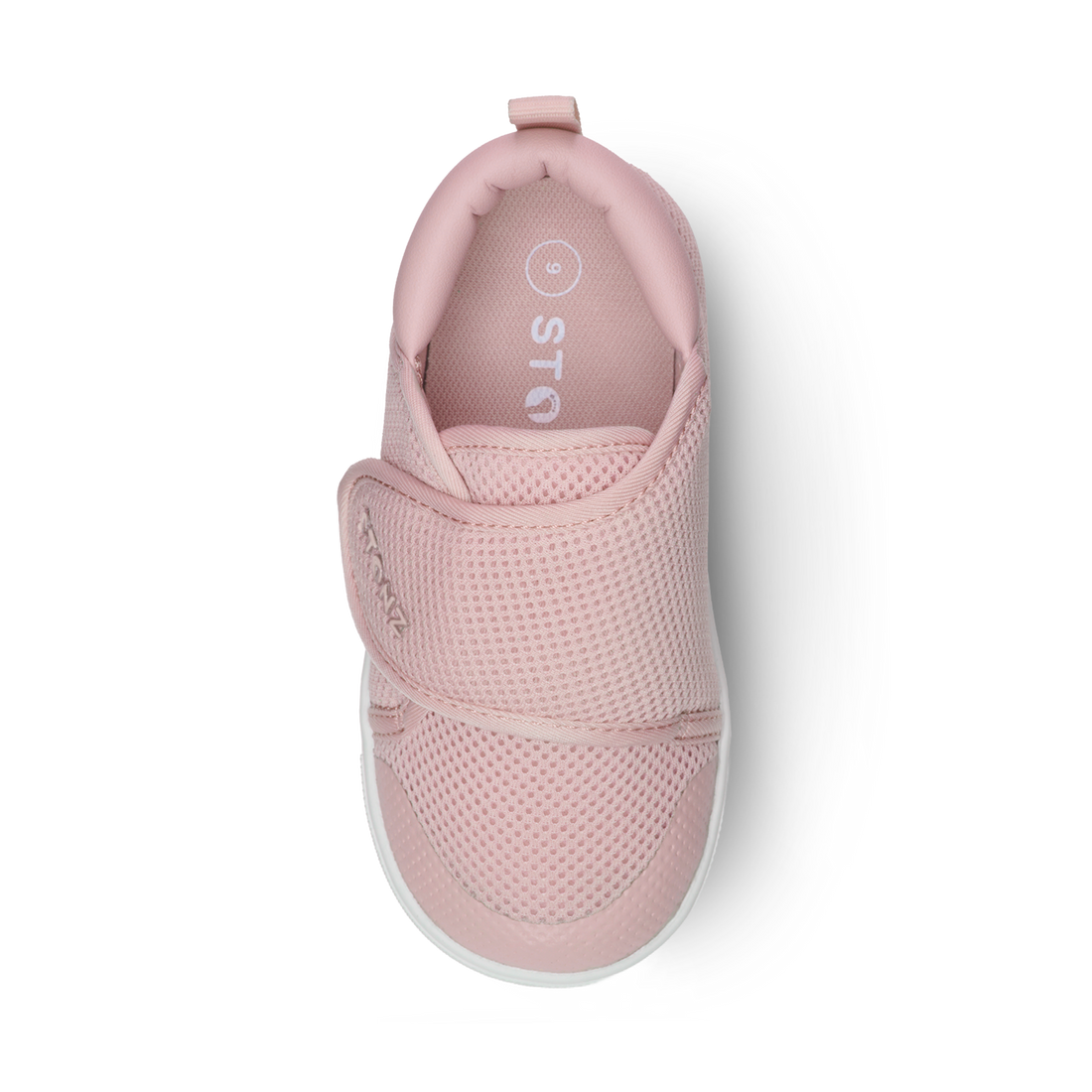 Stonz Cruiser Original Toddler Shoes Pink top view showing the padded collar, insole and wide strap