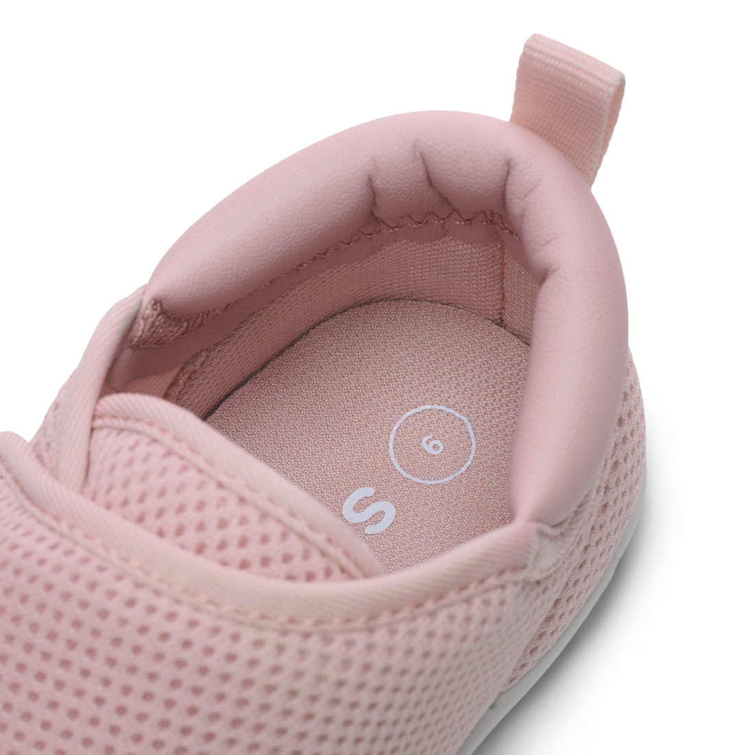 Stonz Cruiser Original Toddler Shoes Pink interior close-up showing the cushioned insole and padded collar