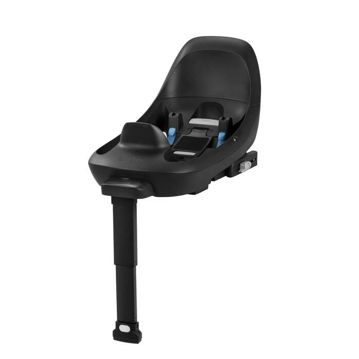Studio product image of the Cybex Cloud G Load Leg Base with infant car seat base in black with load leg.