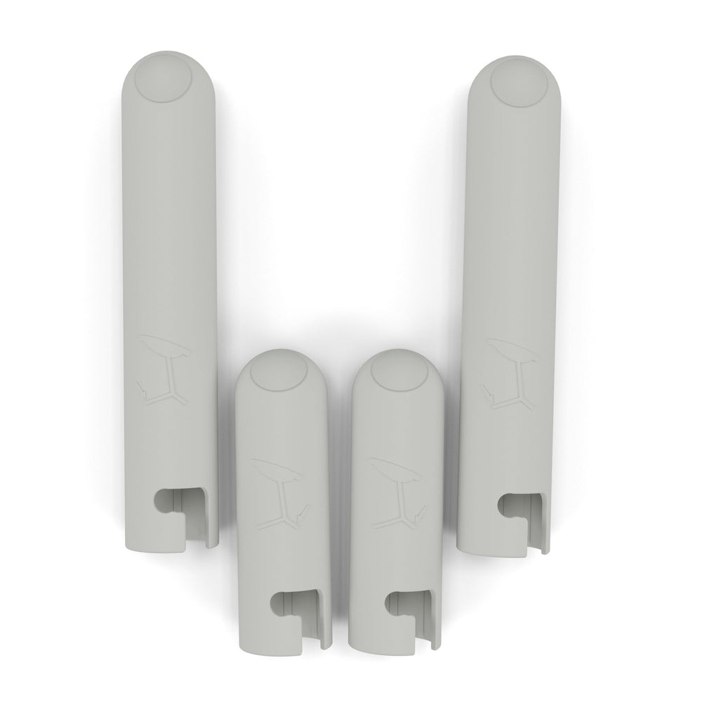 Studio product image of the Cybex Lemo 2 Bouncer Adapter Set in light gray plastic; 4-piece high chair accessory.