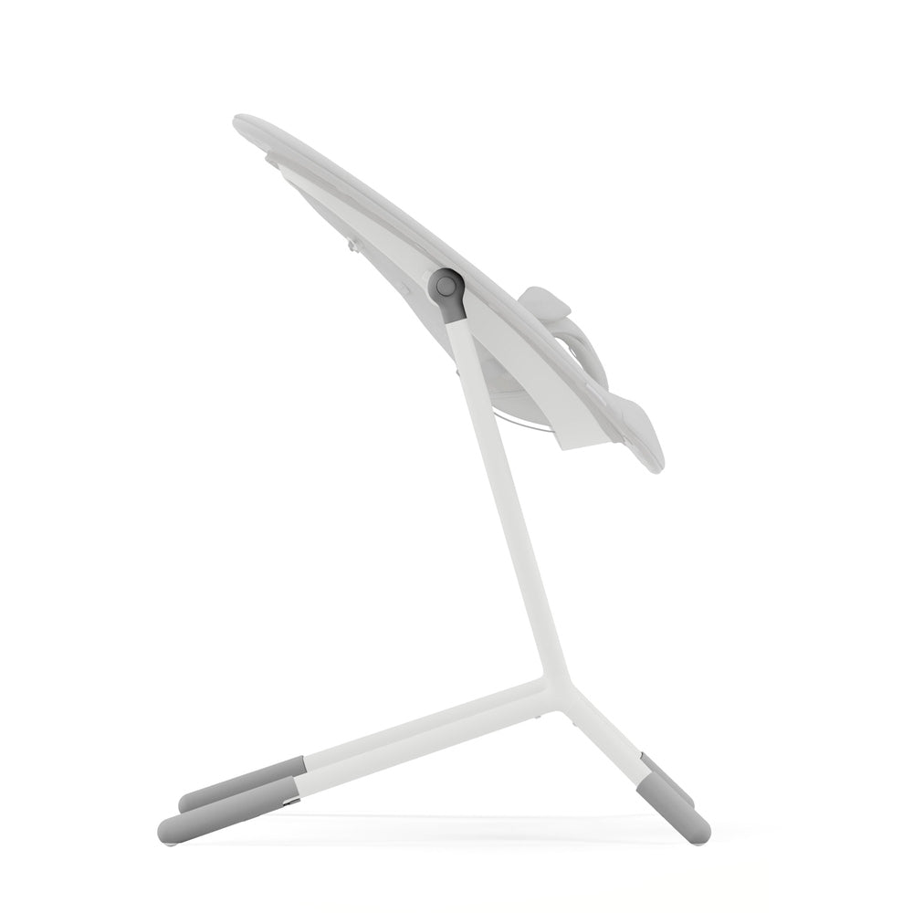 Studio product image of the Cybex Lemo 2 Bouncer Adapter Set in white with gray accents for cybex high chair.