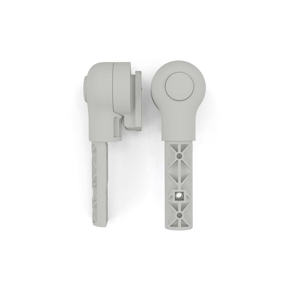 Studio product image of the Cybex Lemo 2 Bouncer Adapter Set with gray plastic, 2-piece.