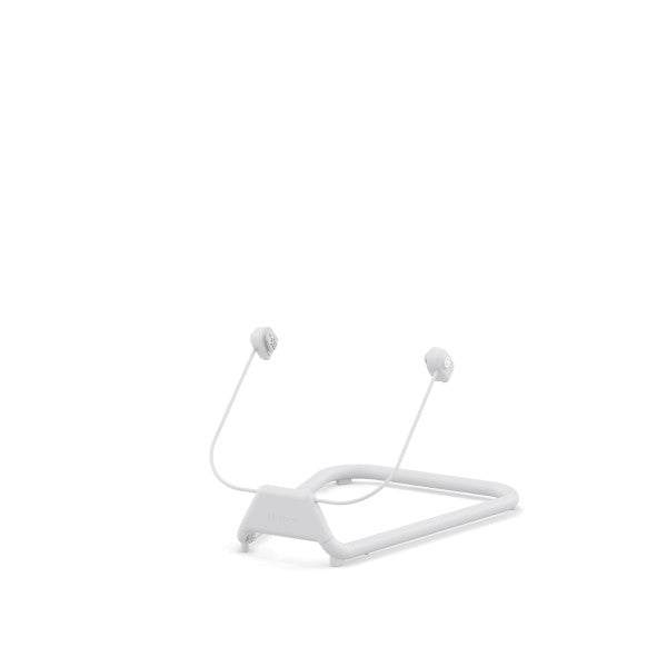 Studio product image of the Cybex Lemo2 Bouncer Base in white with an arched frame and dual supporting legs, shown on a clean background.