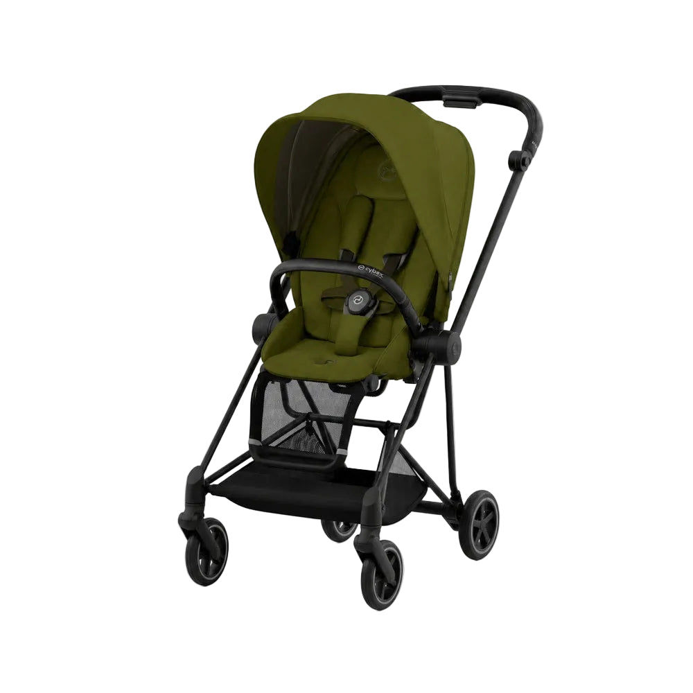Cybex Mios 3 Matte Black Compact Stroller in Khaki Green